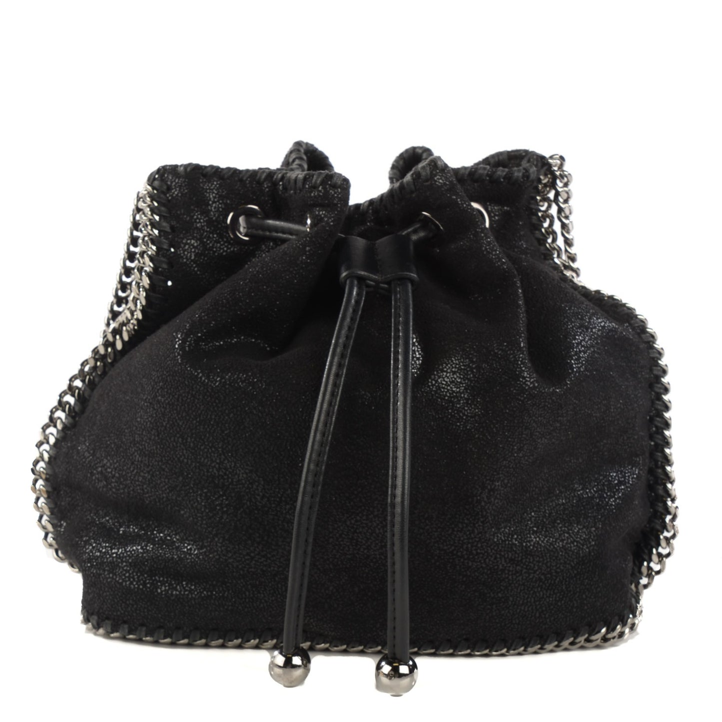 Shaggy Deer Small Falabella Bucket Bag Black