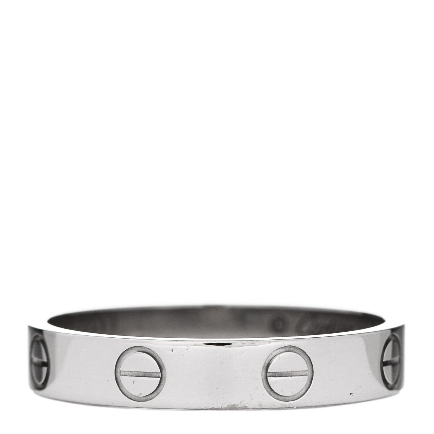 Cartier 18K White Gold 3.5mm LOVE Wedding Band Ring 56 7.5 3 of 6