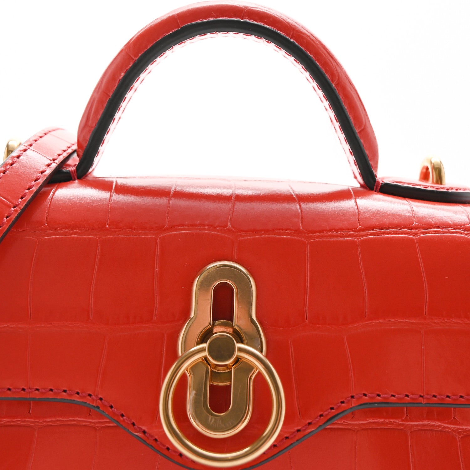 Mulberry Shiny Crocodile Embossed Micro Seaton Hibiscus Red 8 of 10