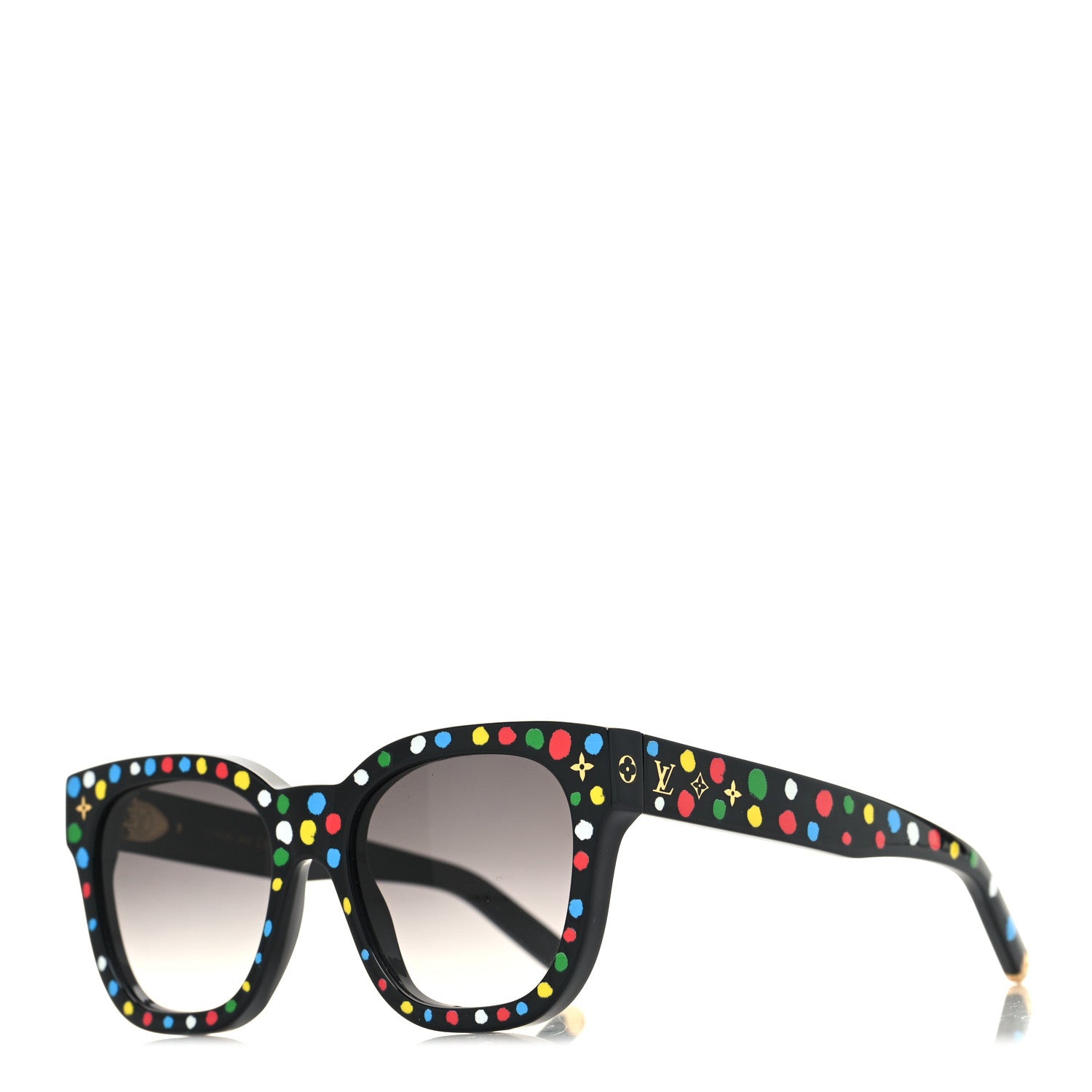 Louis Vuitton LV X YK Acetate Painted Dots Sunglasses Z1903W Black Multicolor 1 of 7