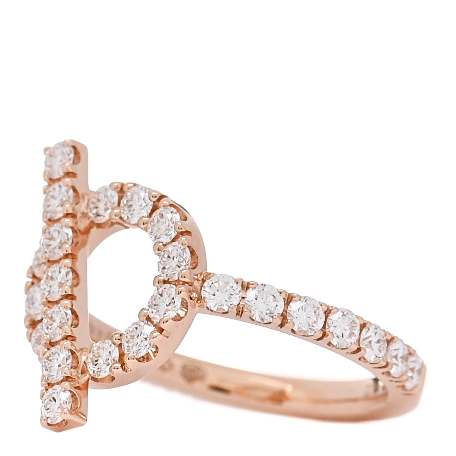 Hermes 18K Rose Gold Diamond Finesse Ring 49 4.75 3 of 7