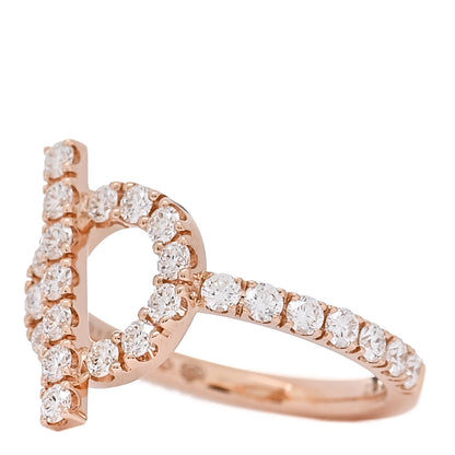 Hermes 18K Rose Gold Diamond Finesse Ring 49 4.75 3 of 7