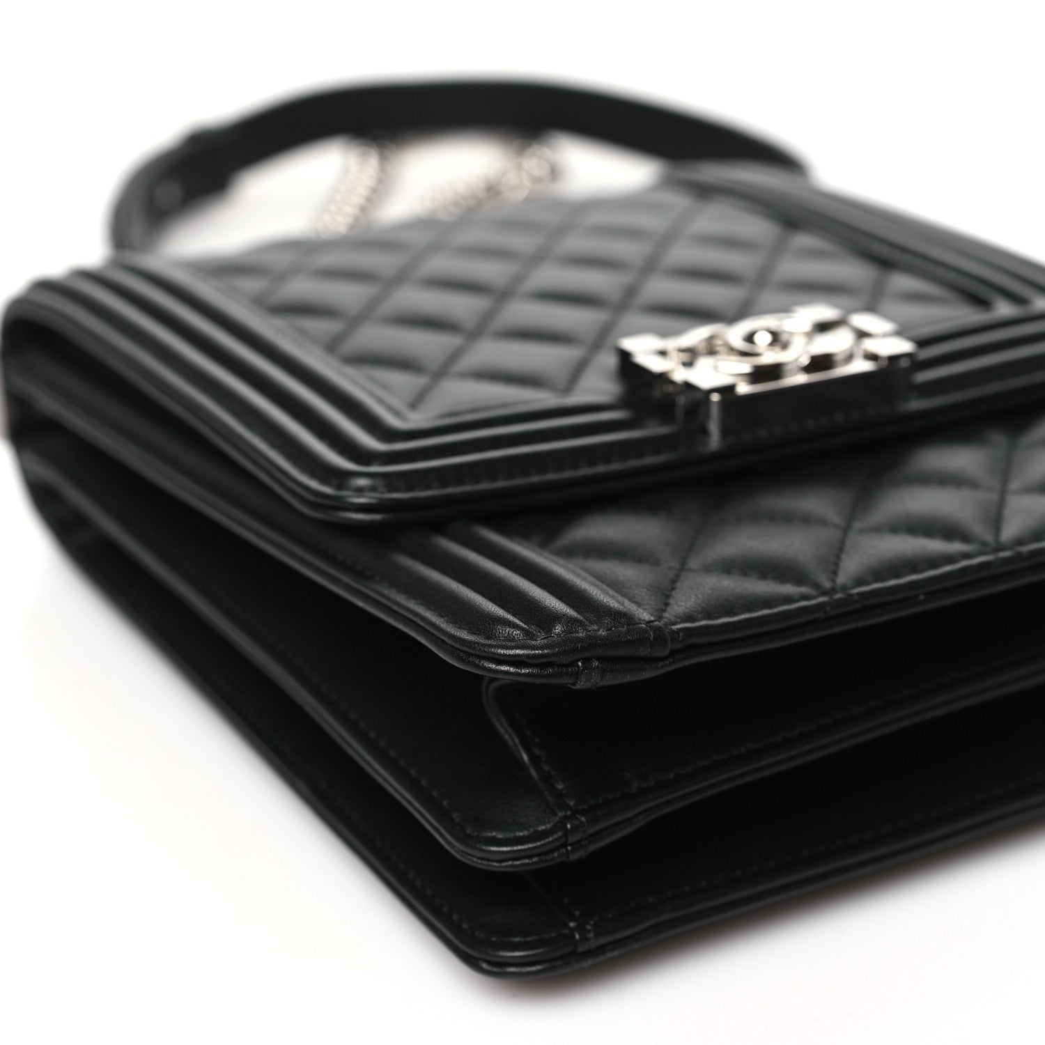 Chanel Calfskin Quilted North South Boy Flap Black 9 of 10