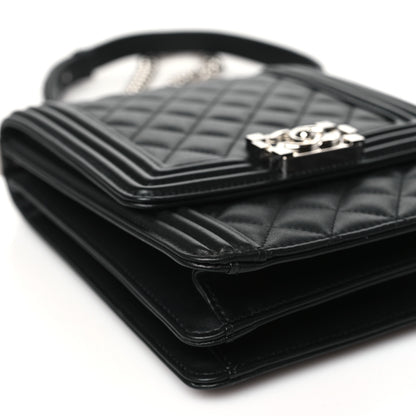 Chanel Calfskin Quilted North South Boy Flap Black 9 of 10