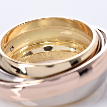Cartier 18K Pink Yellow White Gold Trinity Spinner Band Ring 51 5.75 5 of 5