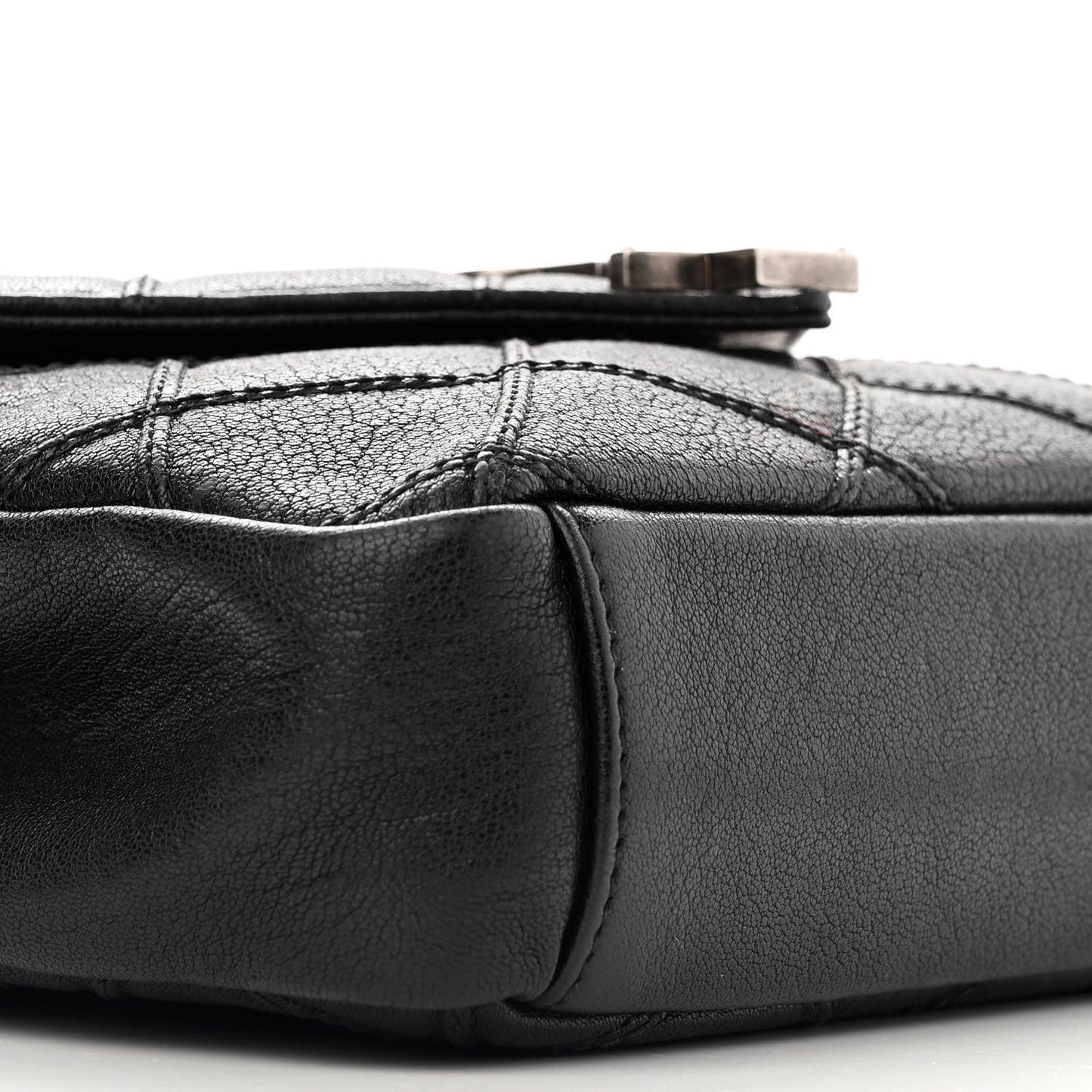 Calfskin Matelasse Diamond Quilted Monogram Medium College Bag Black