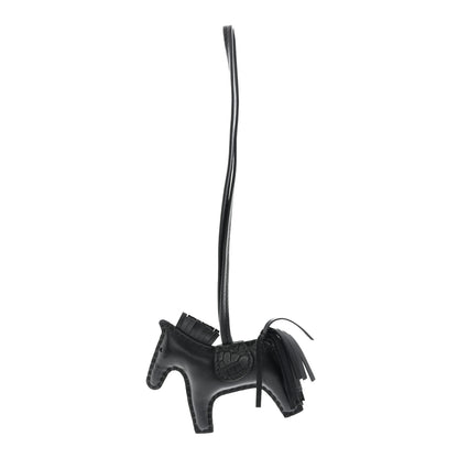 Hermes Milo Lambskin Matte Alligator Touch Grigri Rodeo Horse Bag Charm PM So Black 1 of 4