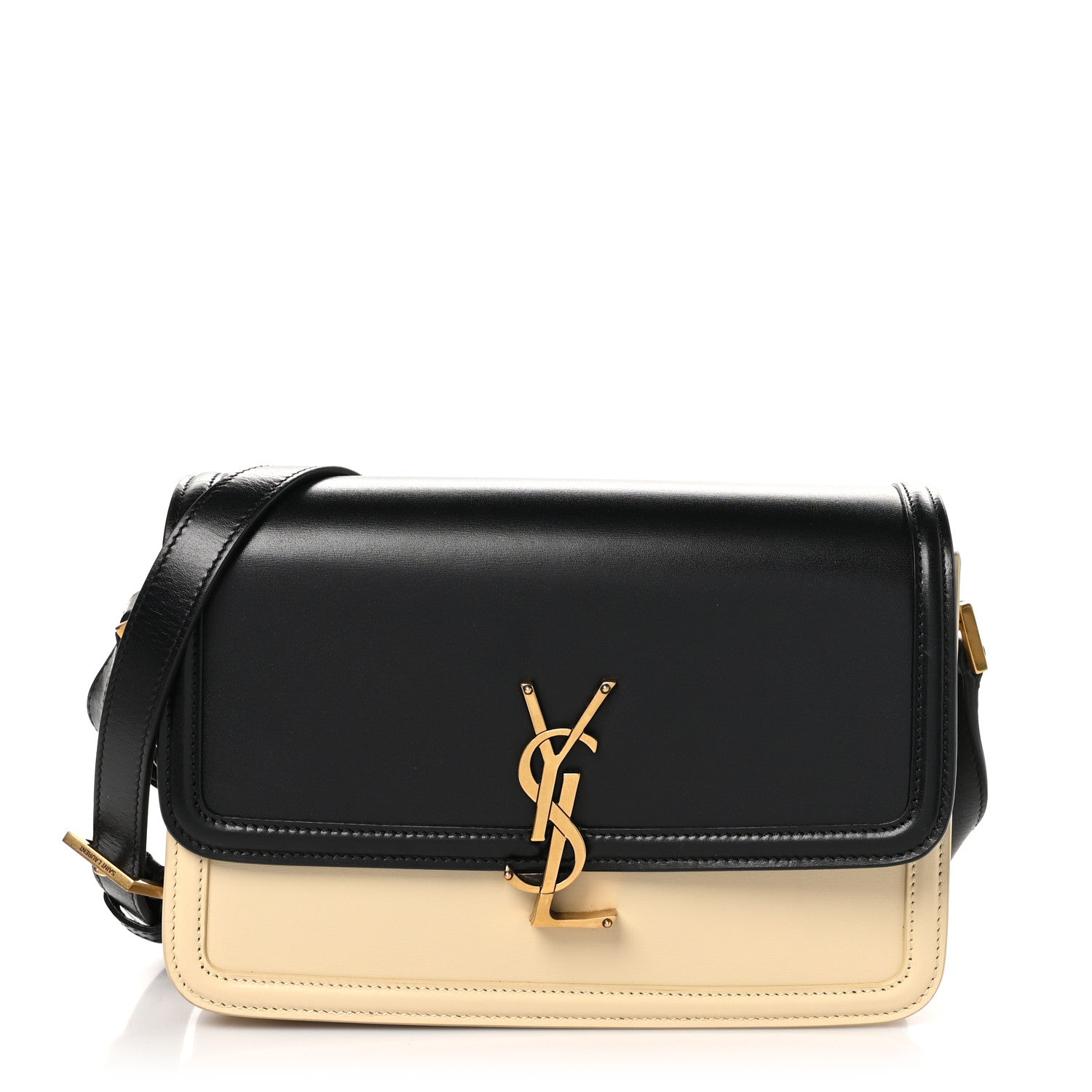 Saint Laurent Soft Ultracalfskin Monogram Medium Solferino Satchel Black Burro 1 of 10