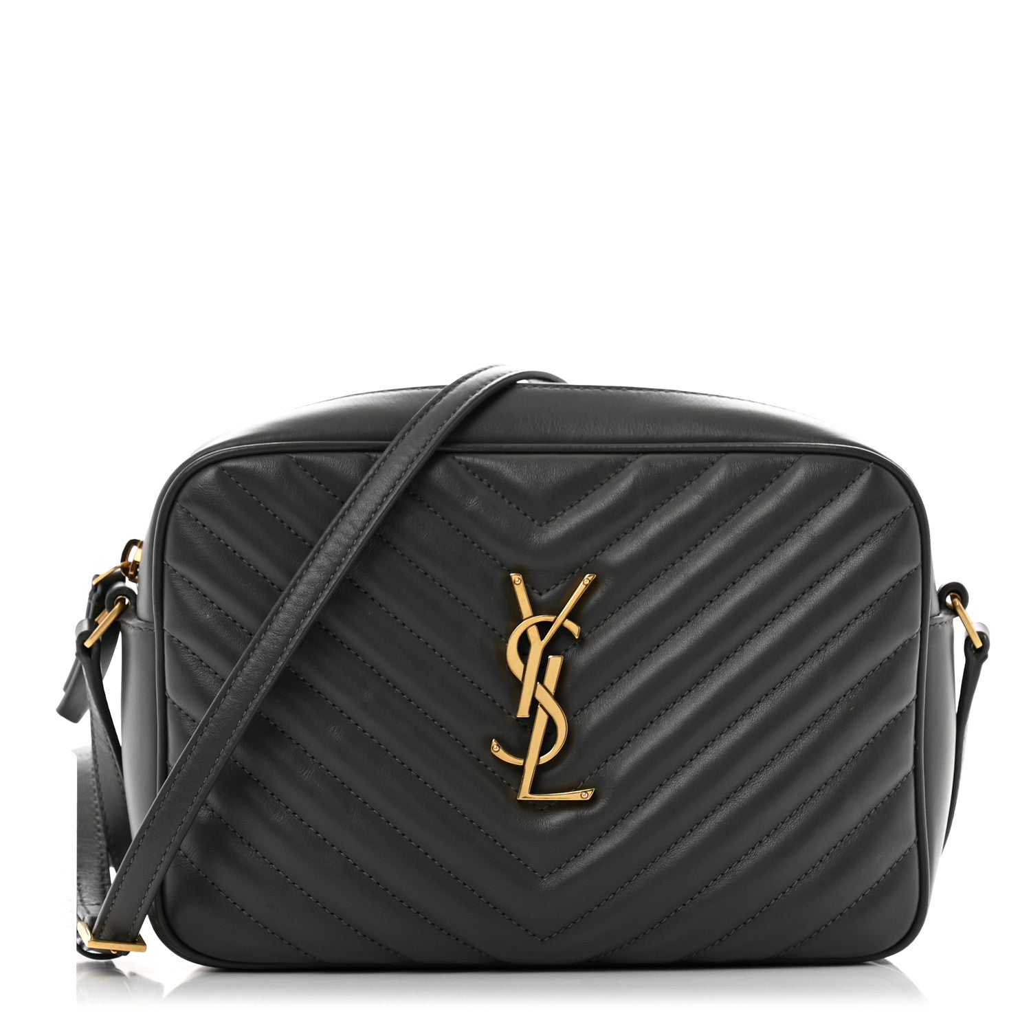 Saint Laurent Calfskin Matelasse Monogram Lou Camera Bag Greyish Brown 1 of 11