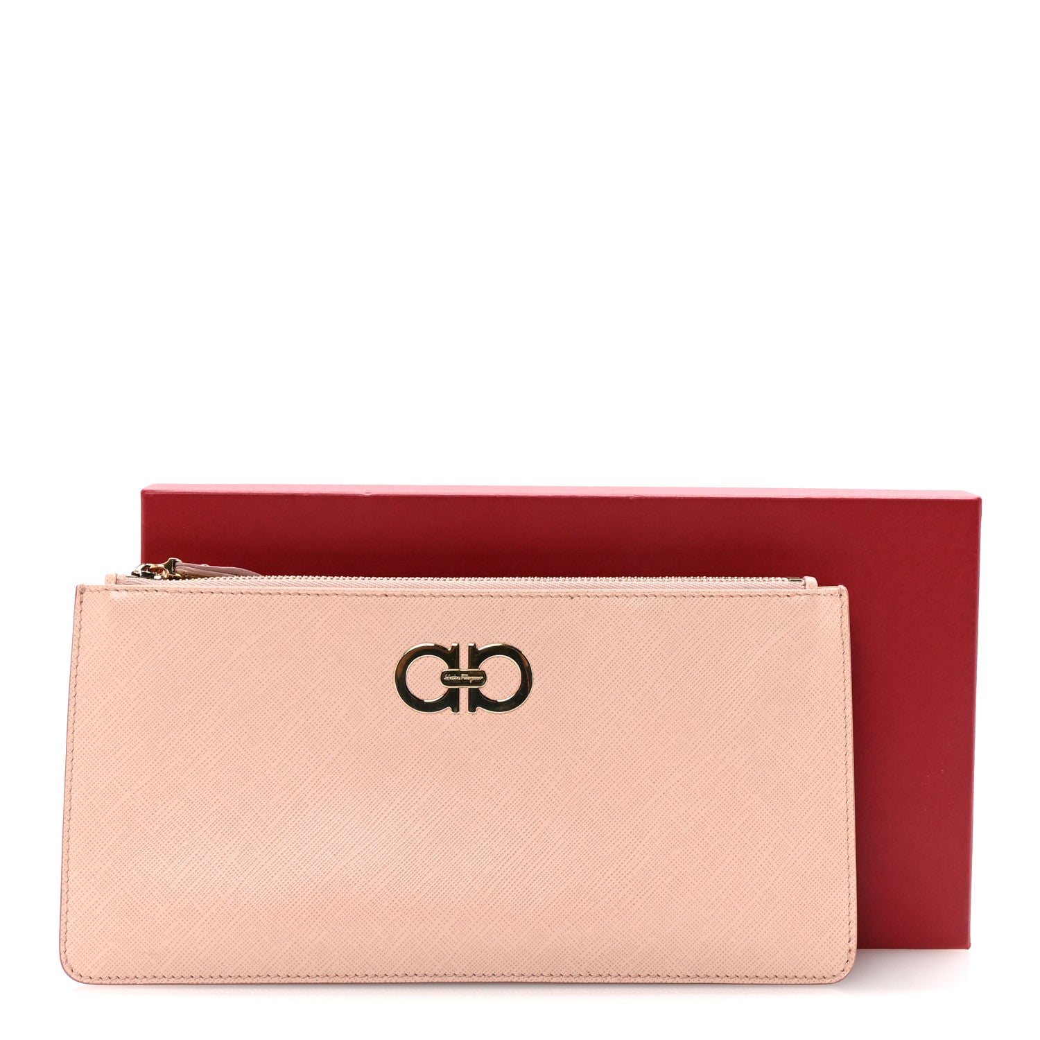 Salvatore Ferragamo Pebble Calfskin Gancini Zip Wristlet Bonbon 7 of 7