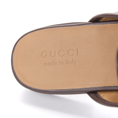 Gucci Goatskin Mens Horsebit Slippers 9 Light Brown 7 of 9