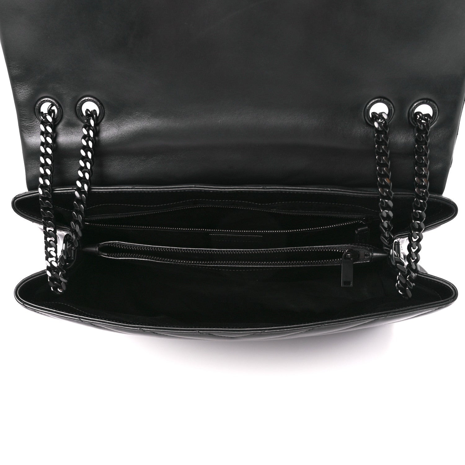 Saint Laurent Calfskin Y Quilted Monogram Monochrome Large Loulou Chain Satchel Black 5 of 12