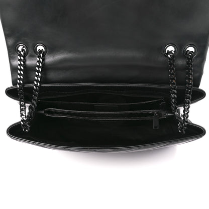 Saint Laurent Calfskin Y Quilted Monogram Monochrome Large Loulou Chain Satchel Black 5 of 12