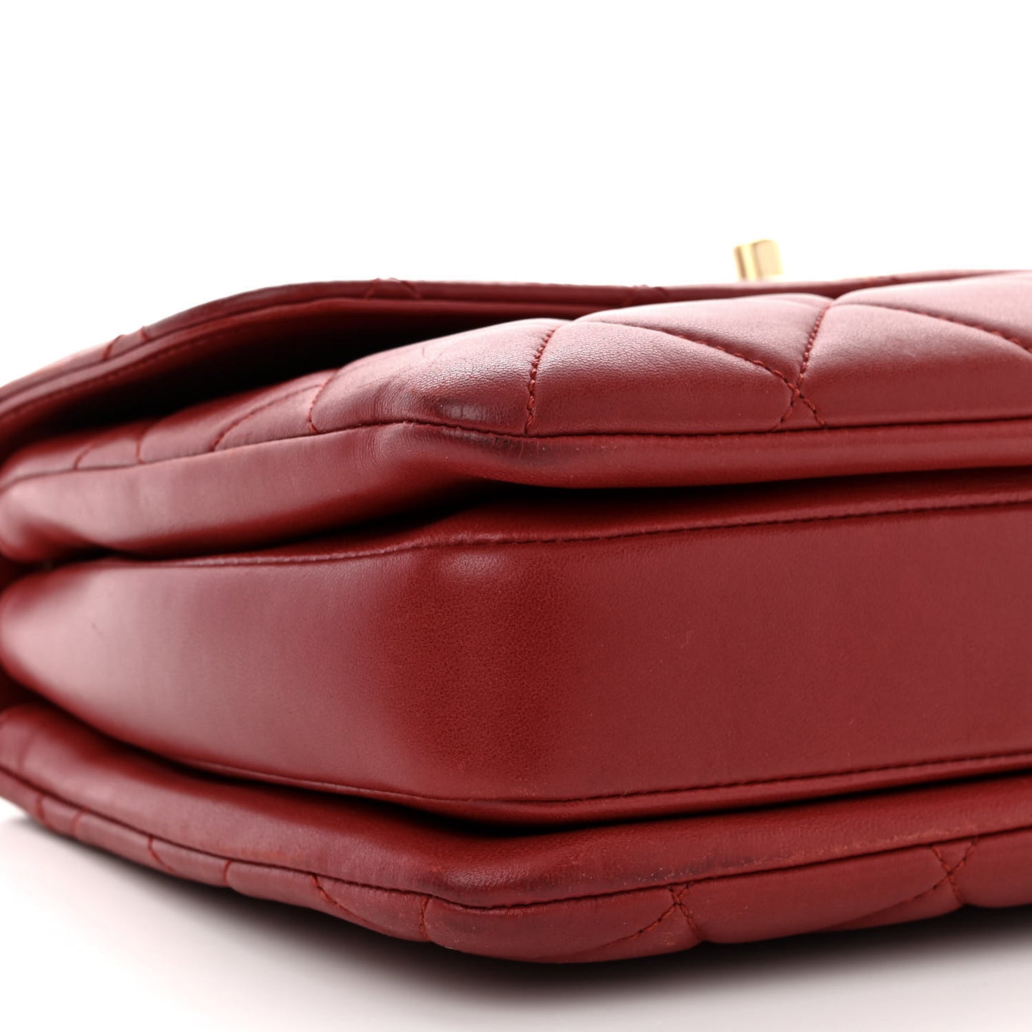 Lambskin Quilted Small Trendy CC Flap Dual Handle Bag Red
