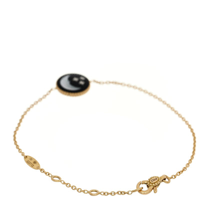 Christian Dior 18K Yellow Gold Diamond Black Onyx Mother of Pearl Rose Celeste Bracelet 3 of 9