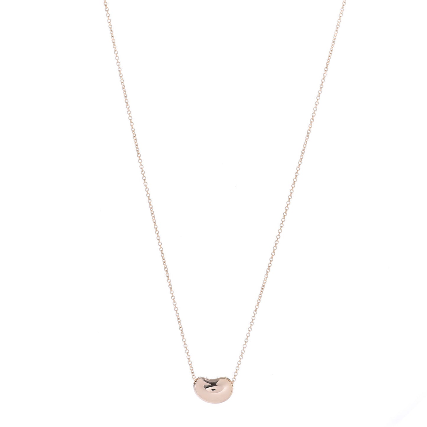 18K Rose Gold 12mm Elsa Peretti Bean Pendant Necklace