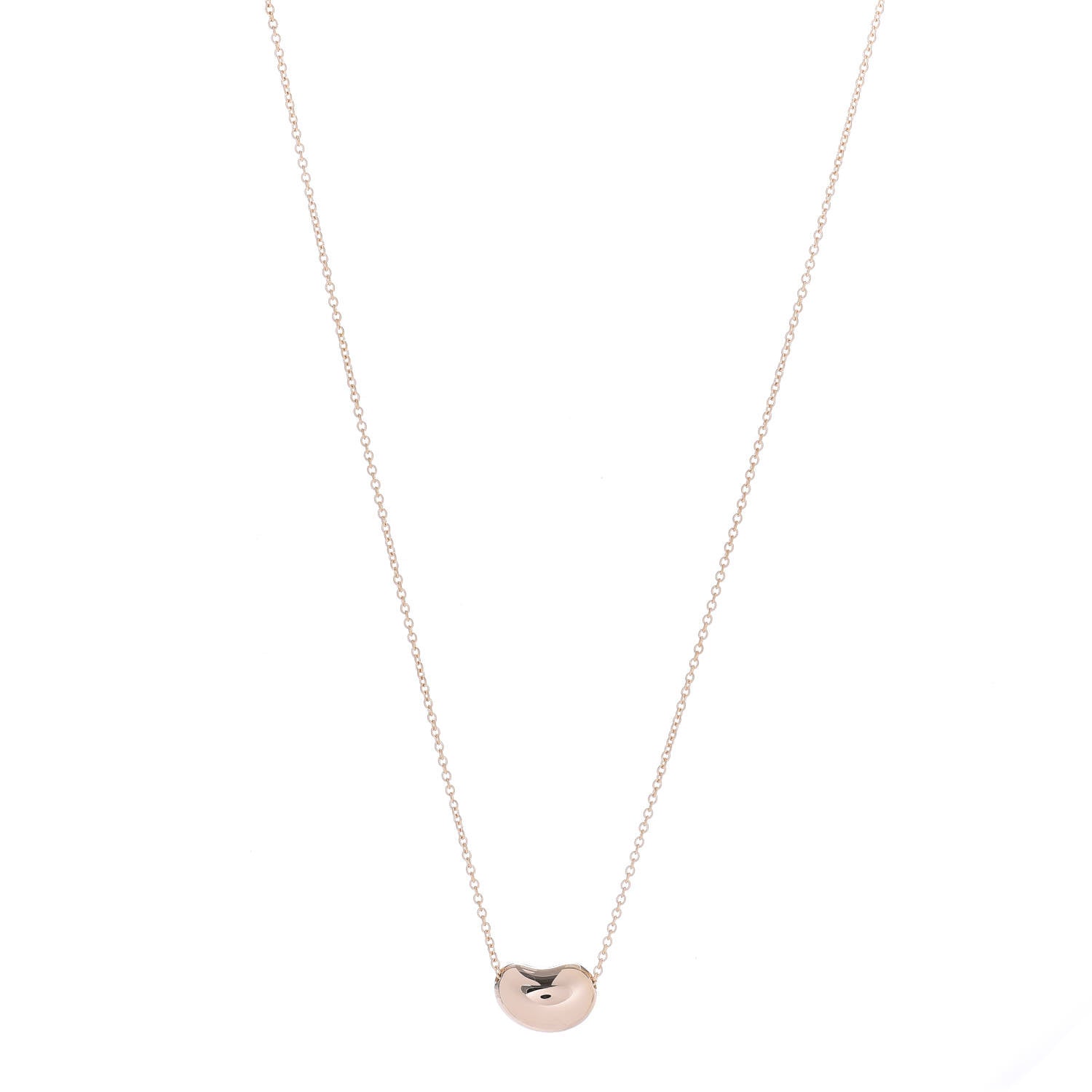 Tiffany 18K Rose Gold 12mm Elsa Peretti Bean Pendant Necklace 1 of 7