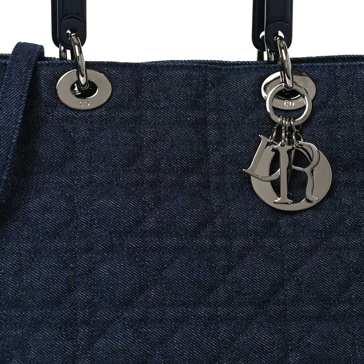 Christian Dior Denim Cannage Large Soft Lady Dior Tote Blue 8 of 10