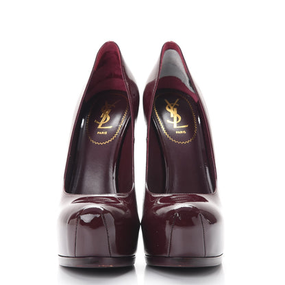 Saint Laurent Vitello Vernice Tribtoo 105 Pumps 40 Amarena 2 of 16