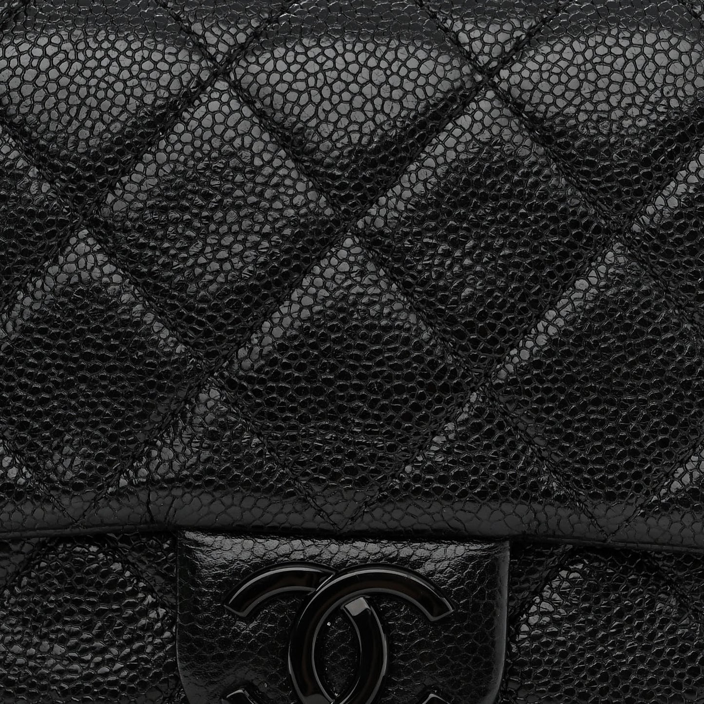 Caviar Quilted Incognito Mini Square Flap Black