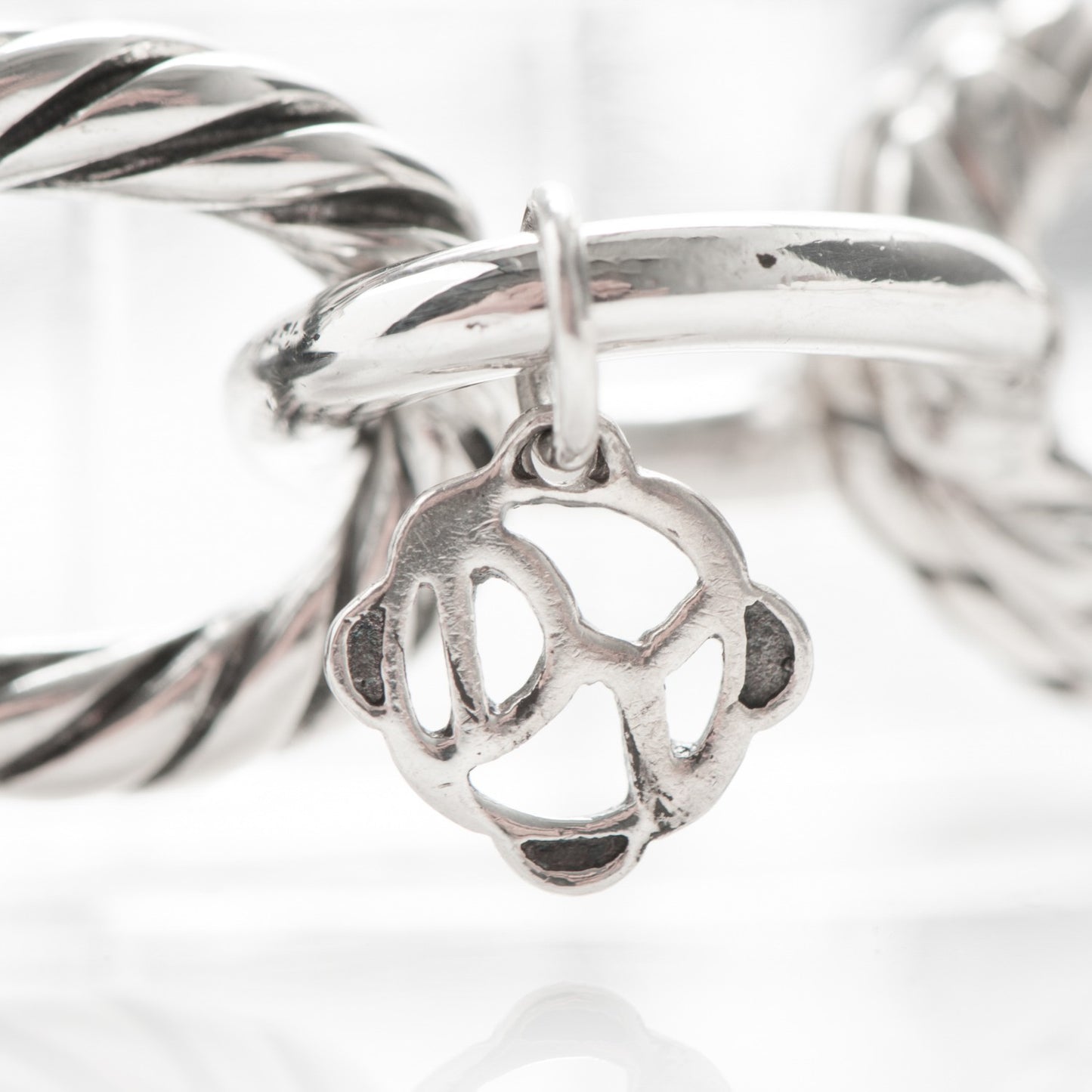 Sterling Silver Ceramic 13mm Large Oval Link Bracelet Black