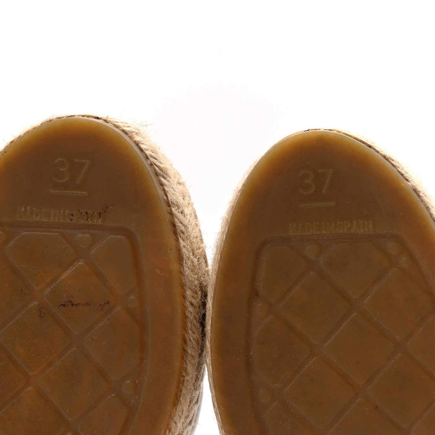 Chanel Lambskin Quilted CC Espadrilles 37 White Beige 7 of 10