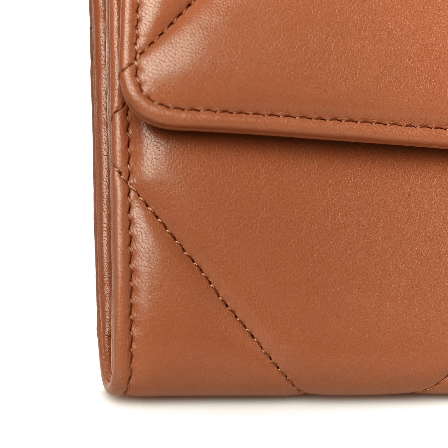 Lambskin Quilted Chanel 19 Flap Wallet Brown