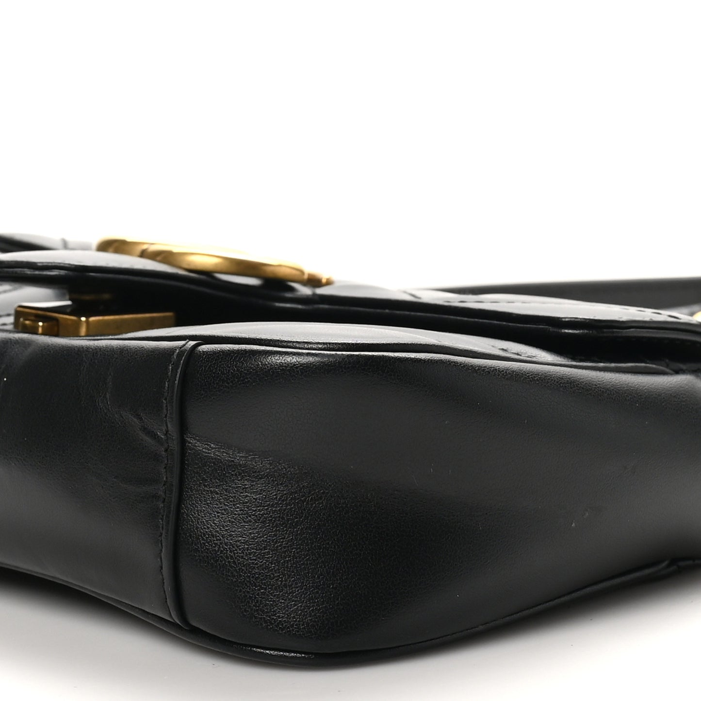Calfskin Matelasse Mini GG Marmont Shoulder Bag Black