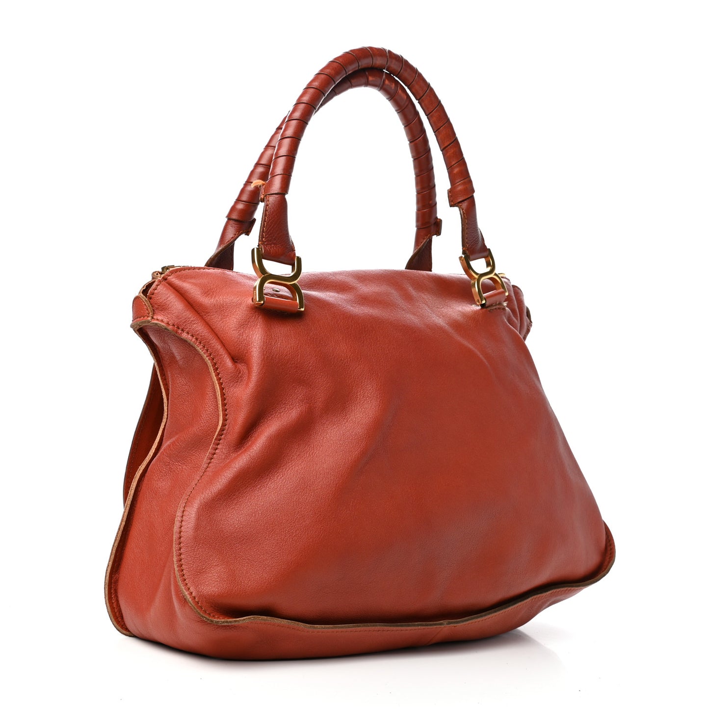 Calfskin Large Marcie Satchel Maple Leaf