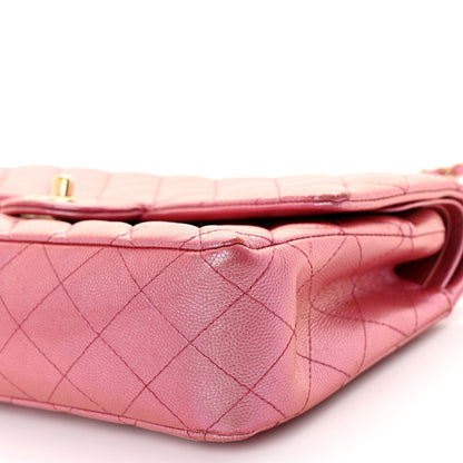 Chanel Iridescent Caviar Quilted Medium Double Flap Pink 10 of 10