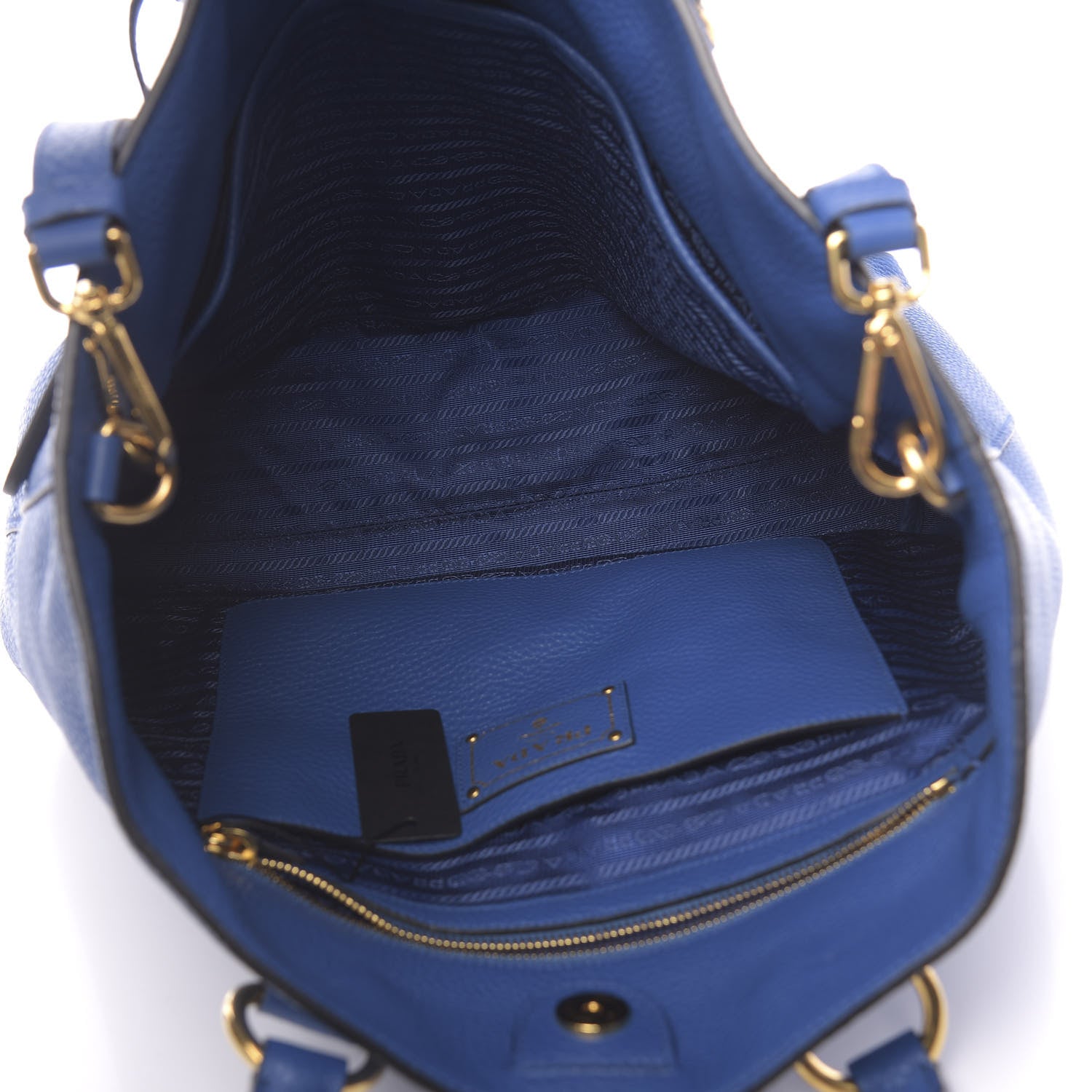 Prada Vitello Phenix Tote Azzurro 6 of 11