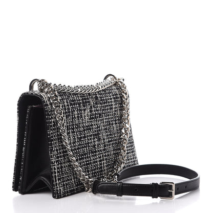 Christian Dior Tweed Embellished Diorama Flap Bag Black White 3 of 10