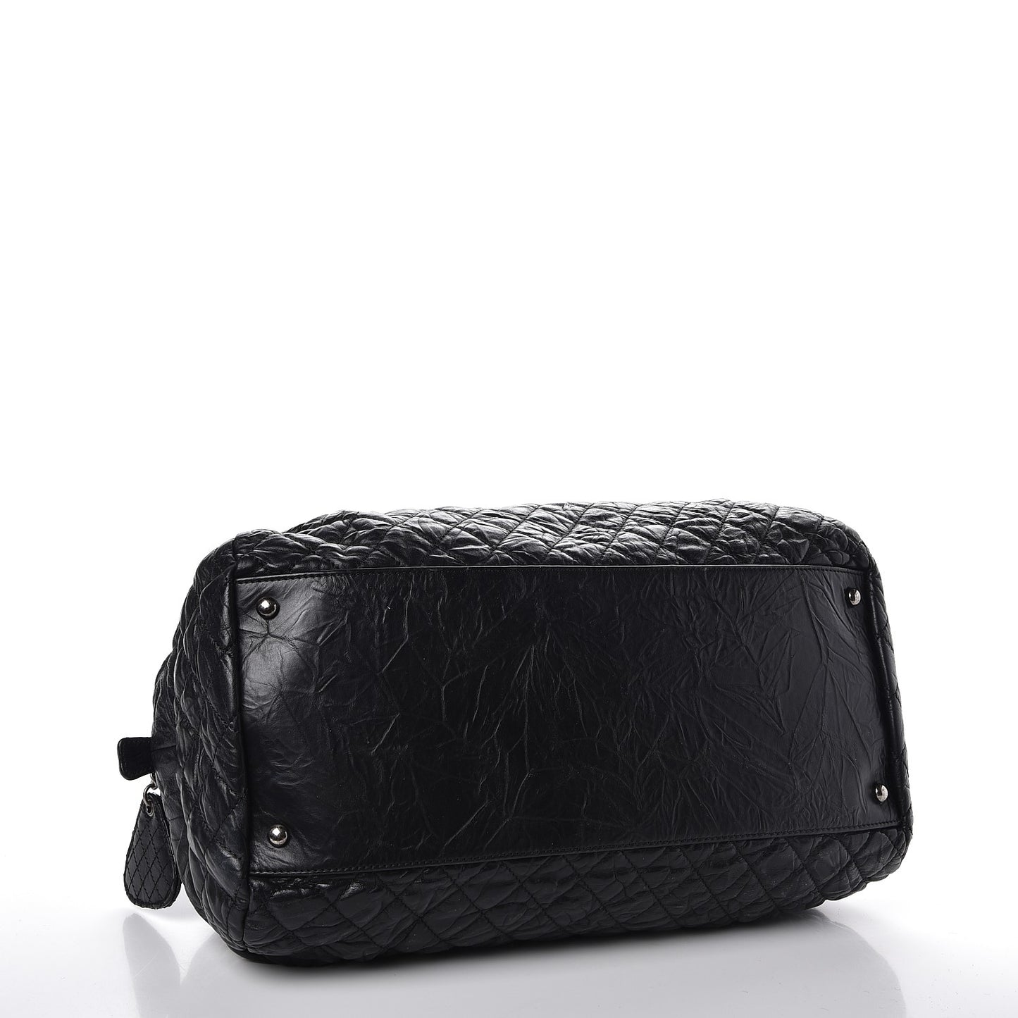 Aged Calfskin Coco Rider Bowling Bag Black