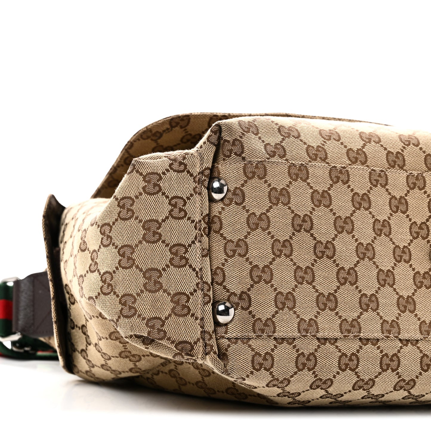 Monogram Web Messenger Diaper Bag Brown