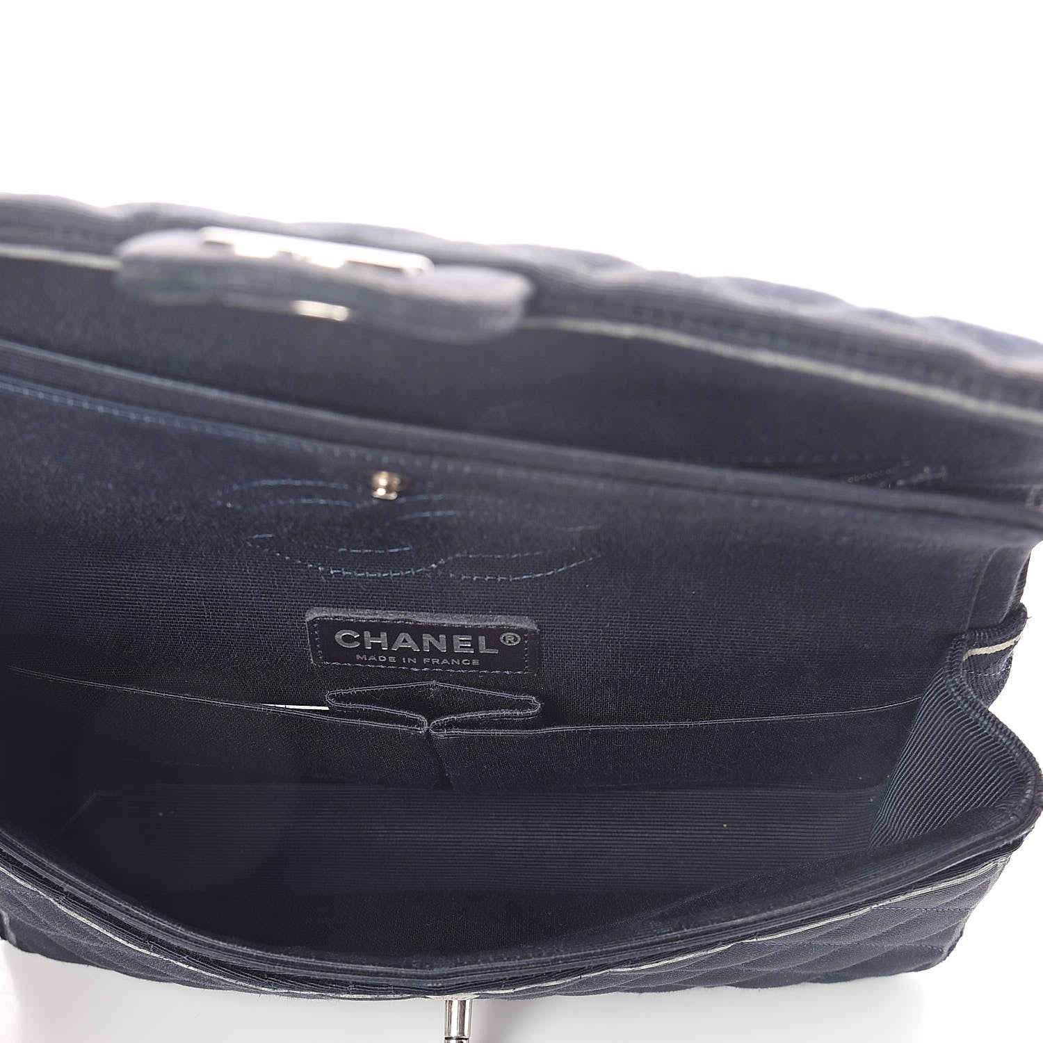 Chanel Grosgrain Quilted Medium Double Flap Navy 5 of 13