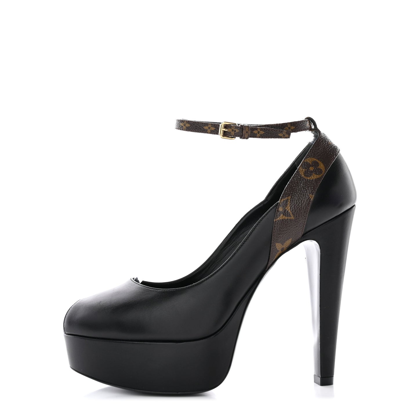 Calfskin Monogram Afterglow Platform Pumps 39.5 Black