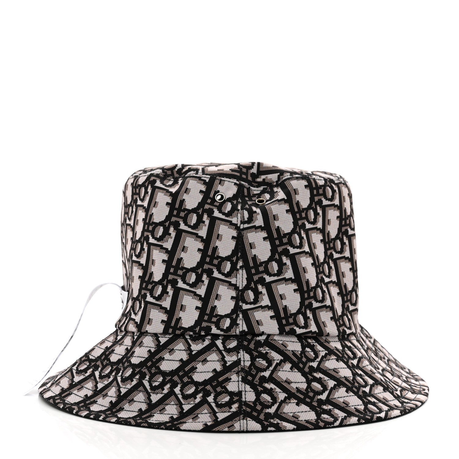 Christian Dior Polyester Cotton Oblique Reversible Teddy-D Brim Bucket Hat 56 Black 5 of 10