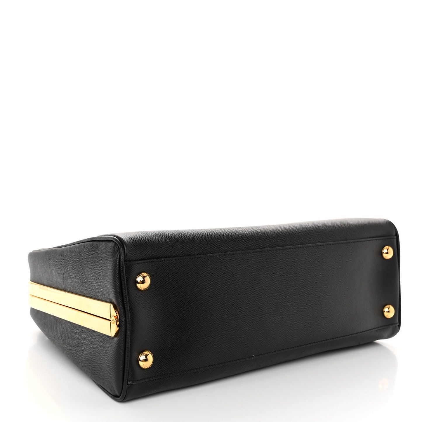 Saffiano Vernice Pyramid Bag Black