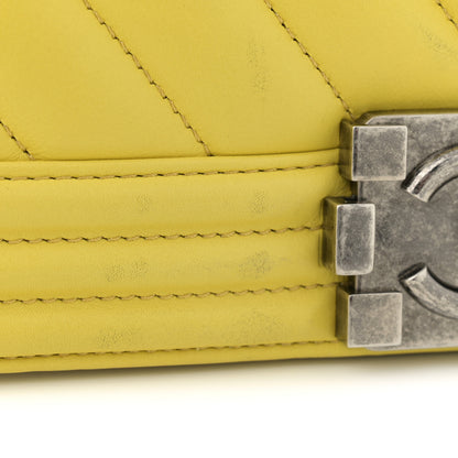 Chanel Calfskin Chevron Quilted Medium Boy Flap Yellow 14 of 14