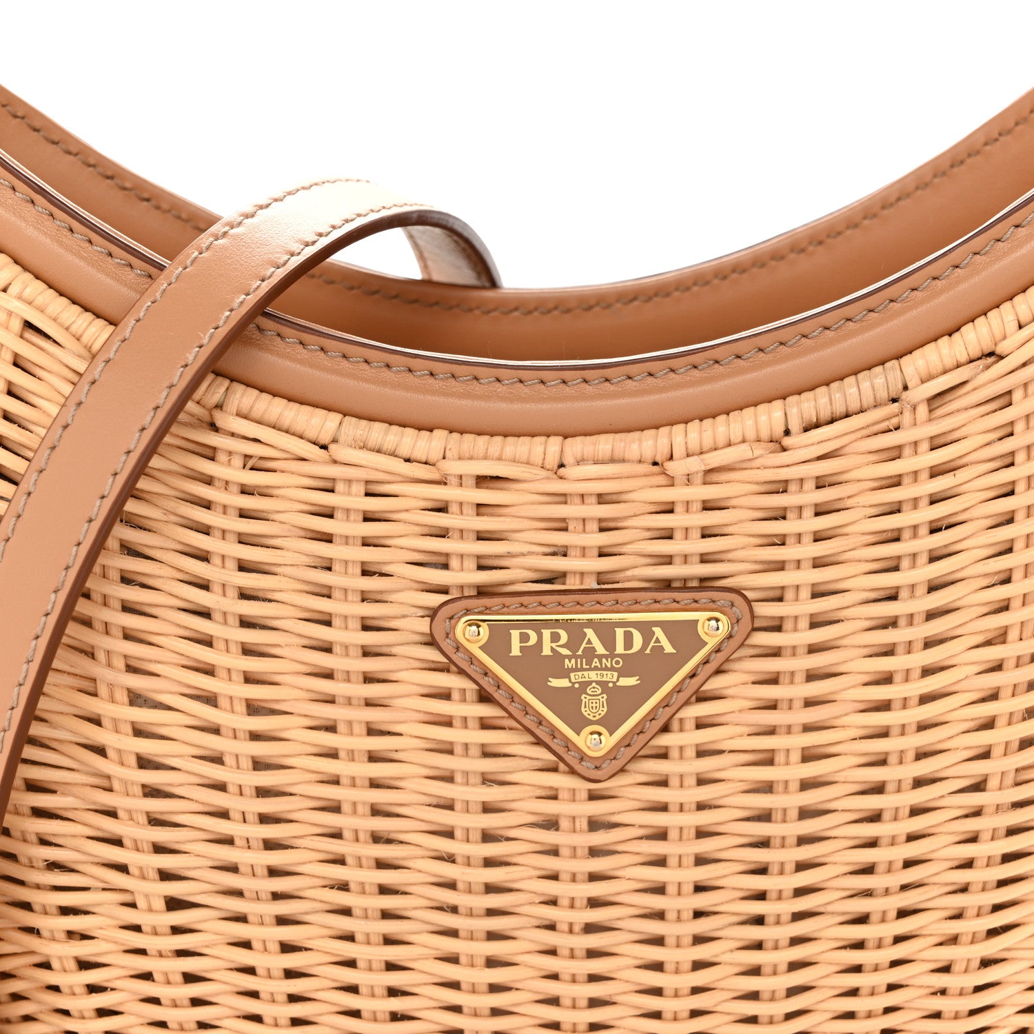 Prada Wicker Arque Shoulder Bag Natural 7 of 9