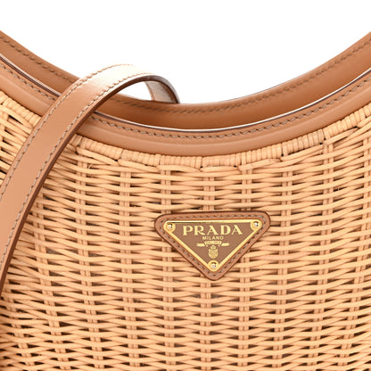 Prada Wicker Arque Shoulder Bag Natural 7 of 9