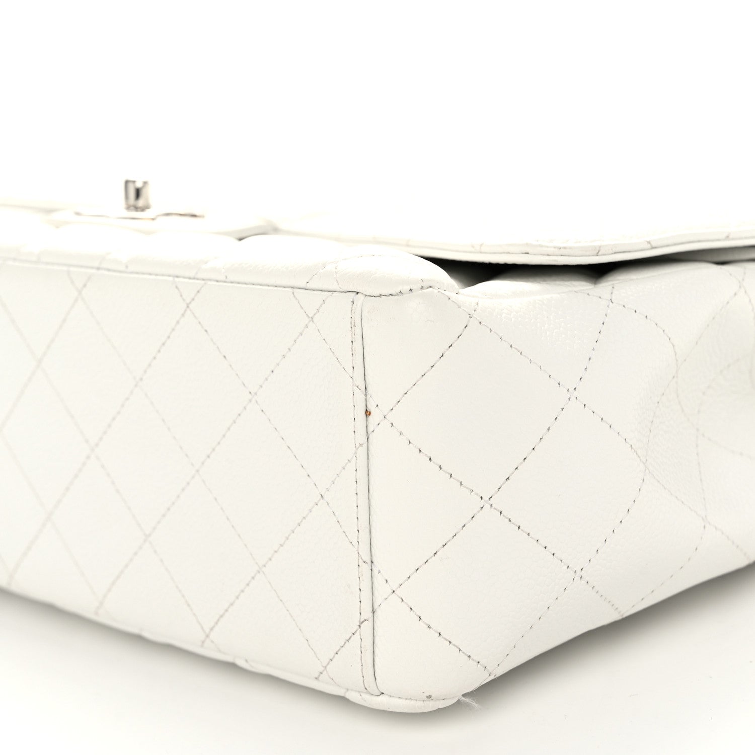 Chanel Caviar Quilted Maxi Double Flap White 10 of 12