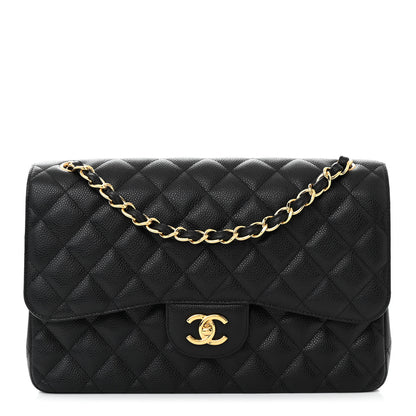 Chanel Caviar Quilted Jumbo Double Flap Black 1 of 10