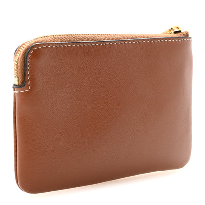 Celine Smooth Calfskin Cuir Triomphe Coin and Card Pouch With Hook Tan 3 of 7