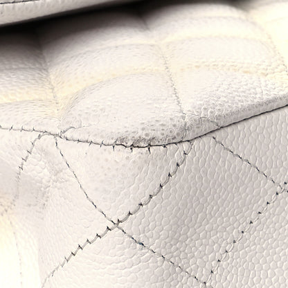 Chanel Caviar Quilted Medium Double Flap White 9 of 18