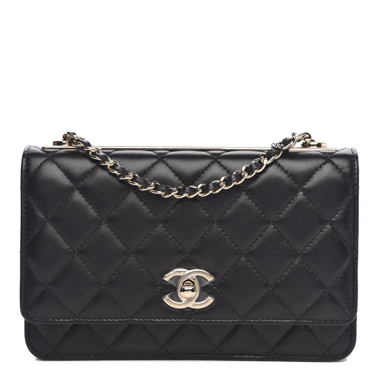 Chanel Lambskin Quilted Trendy CC Wallet On Chain WOC Black 1 of 13