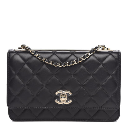 Chanel Lambskin Quilted Trendy CC Wallet On Chain WOC Black 1 of 13