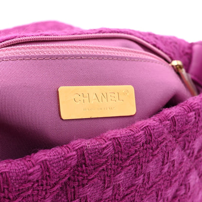 Chanel Tweed Quilted Medium Chanel 19 Flap Magenta 6 of 10