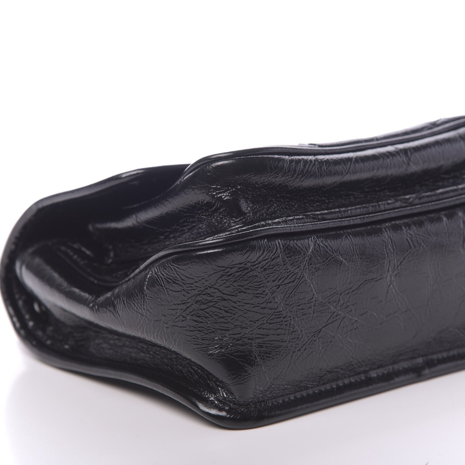 Saint Laurent Crinkled Calfskin Matelasse Monogram Baby Niki Chain Satchel Black 8 of 9