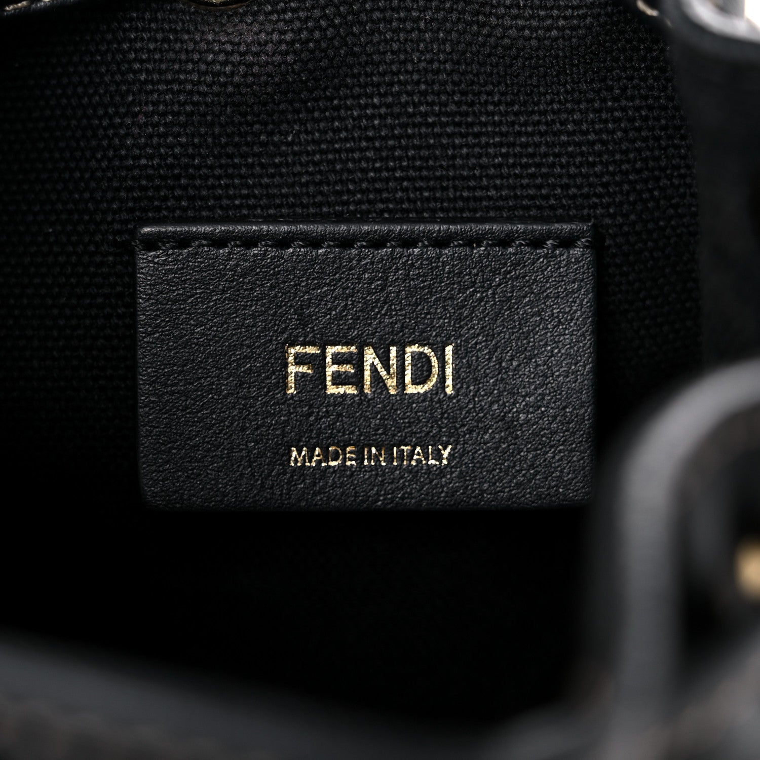 Fendi Canvas Vitello King F is Fendi FF Embroidered Mini Mon Tresor Bucket Bag Black 8 of 16